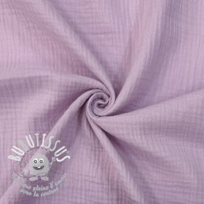 Tissu double gaze/mousseline soft lilac ORGANIC