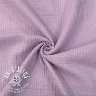 Tissu double gaze/mousseline soft lilac ORGANIC