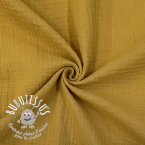 Tissu double gaze/mousseline dark ochre