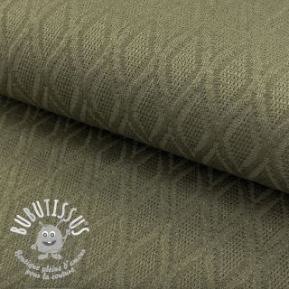 Tissu maille tricot jacquard Diamond army