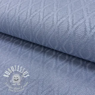 Tissu maille tricot jacquard Diamond baby blue