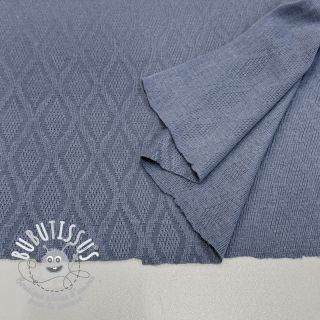 Tissu maille tricot jacquard Diamond baby blue