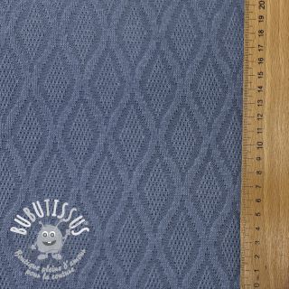 Tissu maille tricot jacquard Diamond baby blue