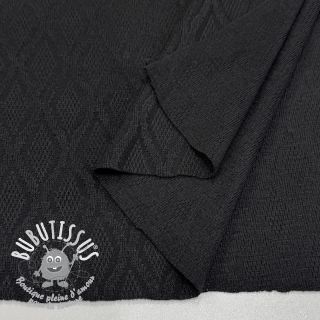 Tissu maille tricot jacquard Diamond black