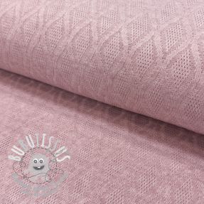 Tissu maille tricot jacquard Diamond light pink