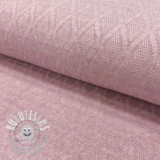 Tissu maille tricot jacquard Diamond light pink