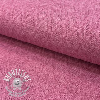 Tissu maille tricot jacquard Diamond pink