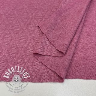 Tissu maille tricot jacquard Diamond pink