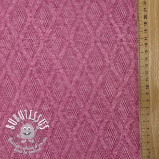 Tissu maille tricot jacquard Diamond pink