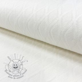 Tissu maille tricot jacquard Diamond off white