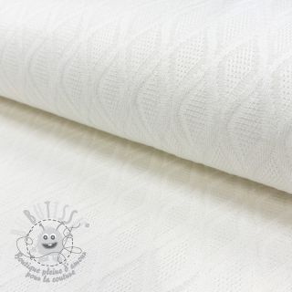 Tissu maille tricot jacquard Diamond off white