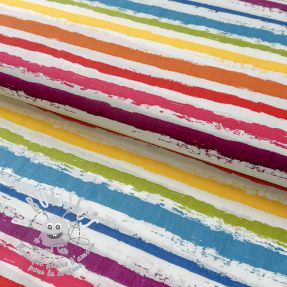 Tissu coton Big stripes Snoozy multirainbow