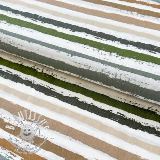 Tissu coton Big stripes Snoozy old green