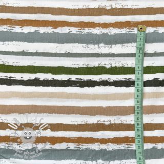 Tissu coton Big stripes Snoozy old green