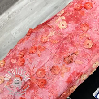 Tissu coton TIE DYE EMBROIDERY Poppy design K 2nd class