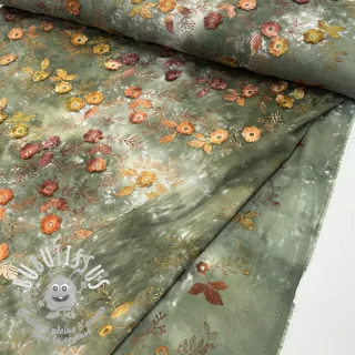Tissu coton TIE DYE EMBROIDERY Poppy design O