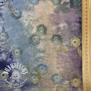 Tissu coton TIE DYE EMBROIDERY Poppy design T