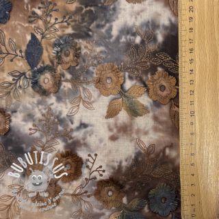 Tissu coton TIE DYE EMBROIDERY Poppy design M