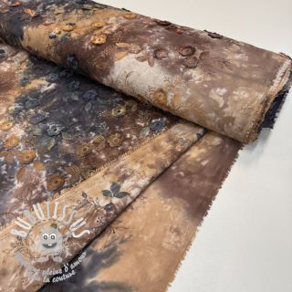 Tissu coton TIE DYE EMBROIDERY Poppy design M