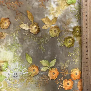 Tissu coton TIE DYE EMBROIDERY Poppy design P
