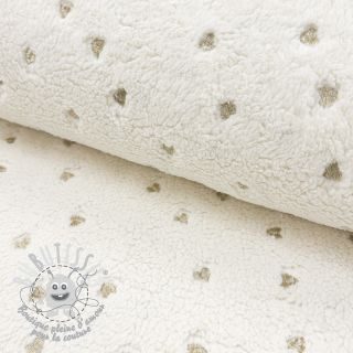 Tissu de manteau TEDDY Tossed hearts gold