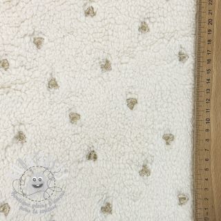 Tissu de manteau TEDDY Tossed hearts gold
