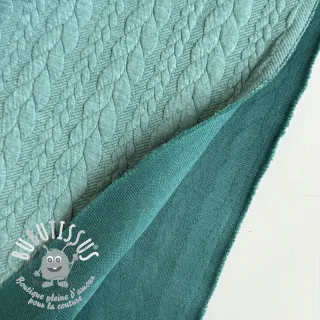 Tissu maille tricot jacquard Cably dark green