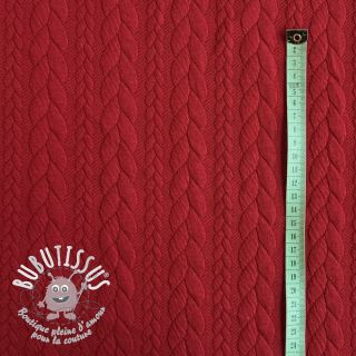 Tissu maille tricot jacquard Cably dark red