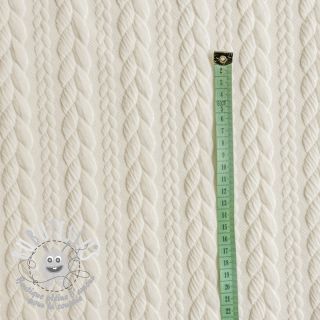 Tissu maille tricot jacquard Cably off white