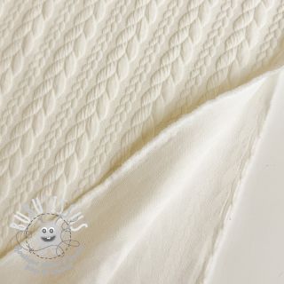 Tissu maille tricot jacquard Cably off white