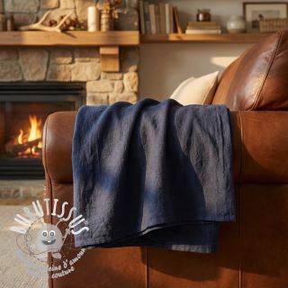 Lin lavé STONEWASHED PREMIUM marine