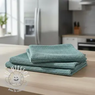 Tissu nid d’abeille cyan
