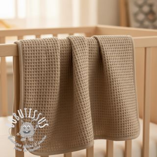 Tissu nid d’abeille khaki