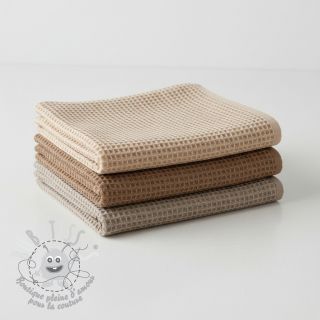 Tissu nid d’abeille khaki