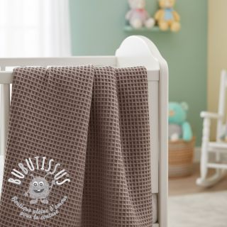 Tissu nid d’abeille taupe