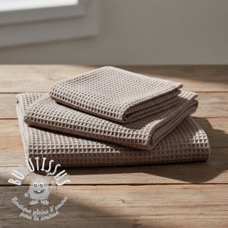 Tissu nid d’abeille taupe