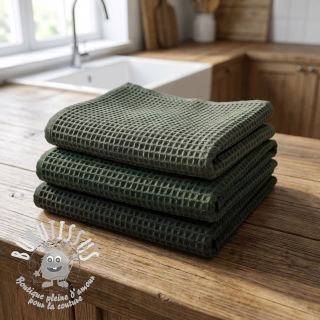 Tissu nid d’abeille army green
