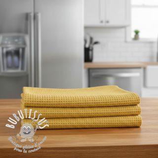 Tissu nid d’abeille soft yellow