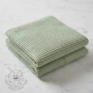 Tissu nid d’abeille dark mint