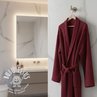 Tissu nid d’abeille bordeaux