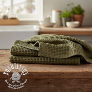 Tissu nid d’abeille moss green