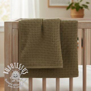 Tissu nid d’abeille moss green