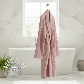 Tissu nid d’abeille bleached rose