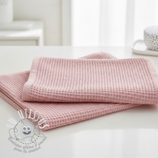 Tissu nid d’abeille bleached rose