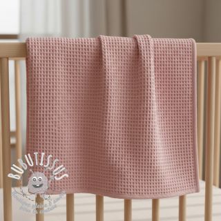 Tissu nid d’abeille bleached rose