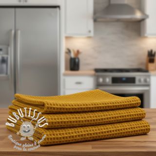 Tissu nid d’abeille ochre