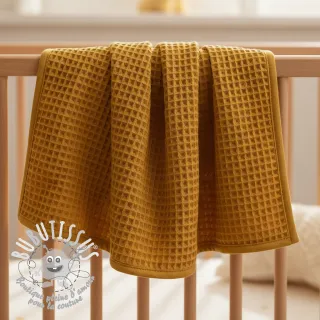 Tissu nid d’abeille ochre