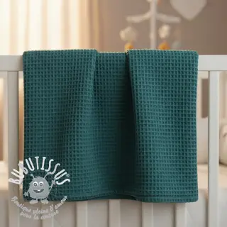 Tissu nid d’abeille petrol