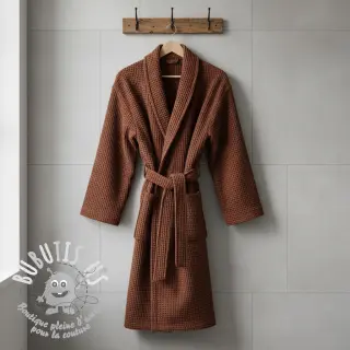 Tissu nid d’abeille brique