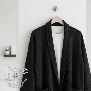 Tissu nid d’abeille black